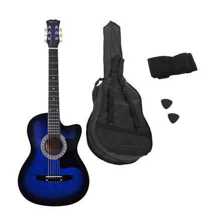 Karrera 38in Cutaway Acoustic Guitar with guitar bag - Blue Burst V240-CC38-SBU