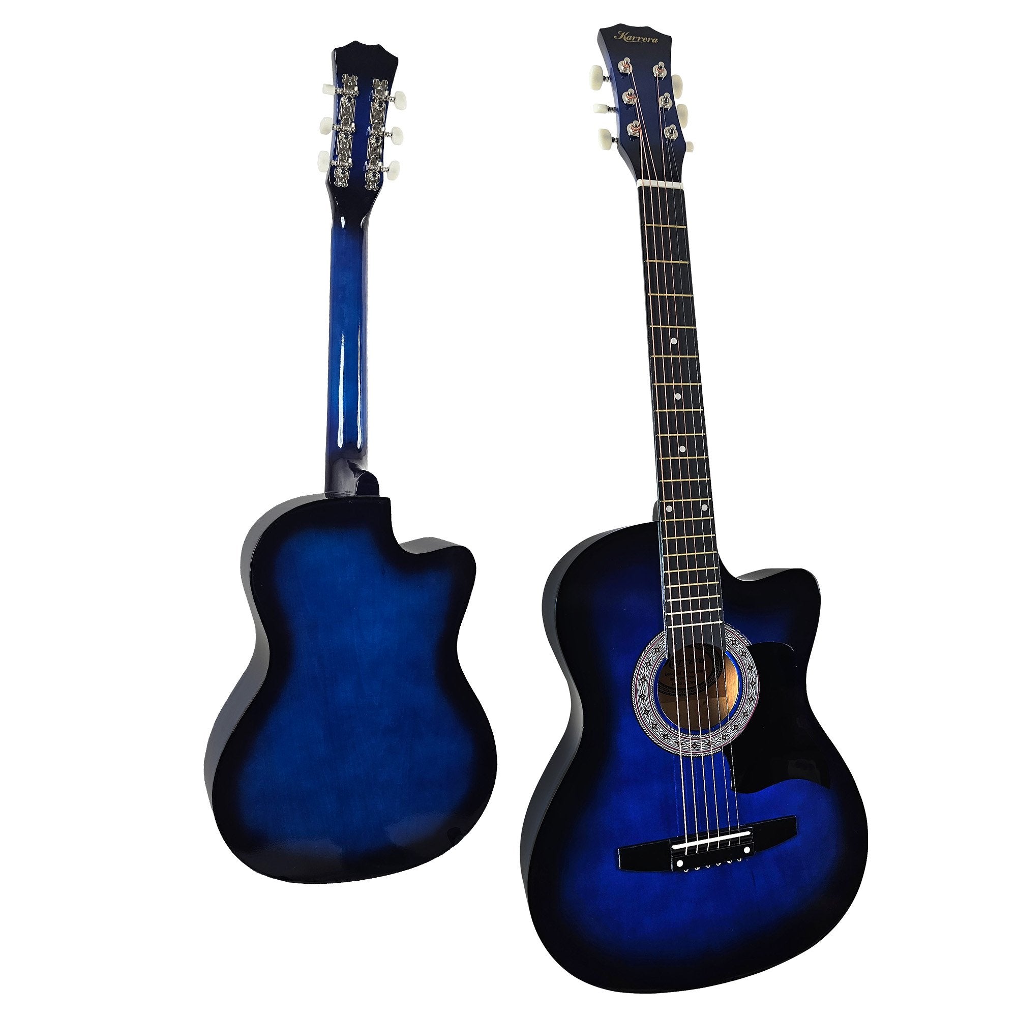 Karrera 38in Cutaway Acoustic Guitar with guitar bag - Blue Burst V240-CC38-SBU