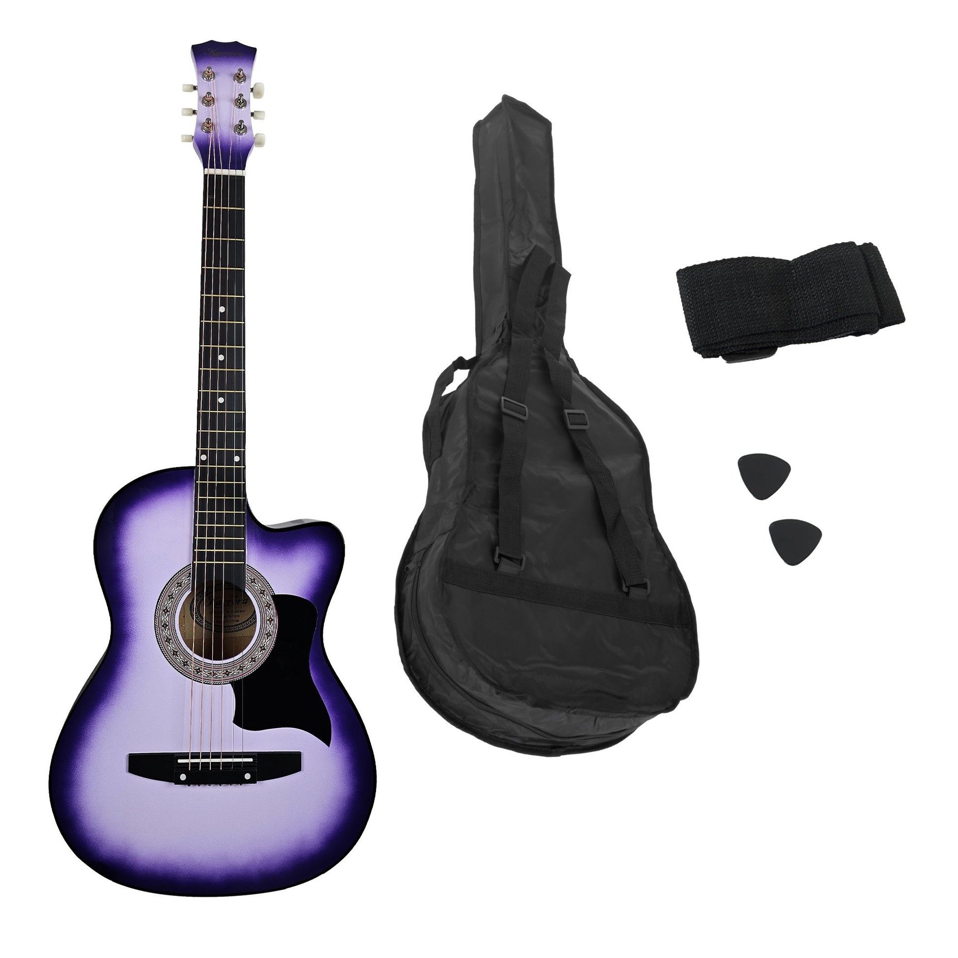 Karrera 38in Cutaway Acoustic Guitar with guitar bag - Purple Burst V240-CC38-SPU