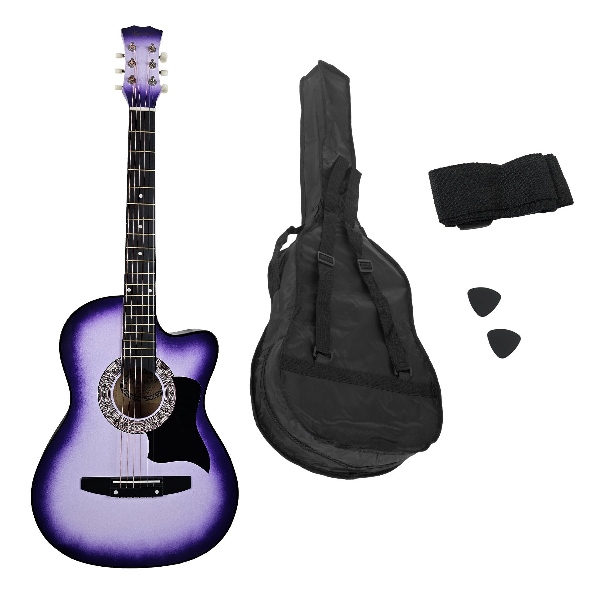 Karrera 38in Cutaway Acoustic Guitar with guitar bag - Purple Burst V240-CC38-SPU