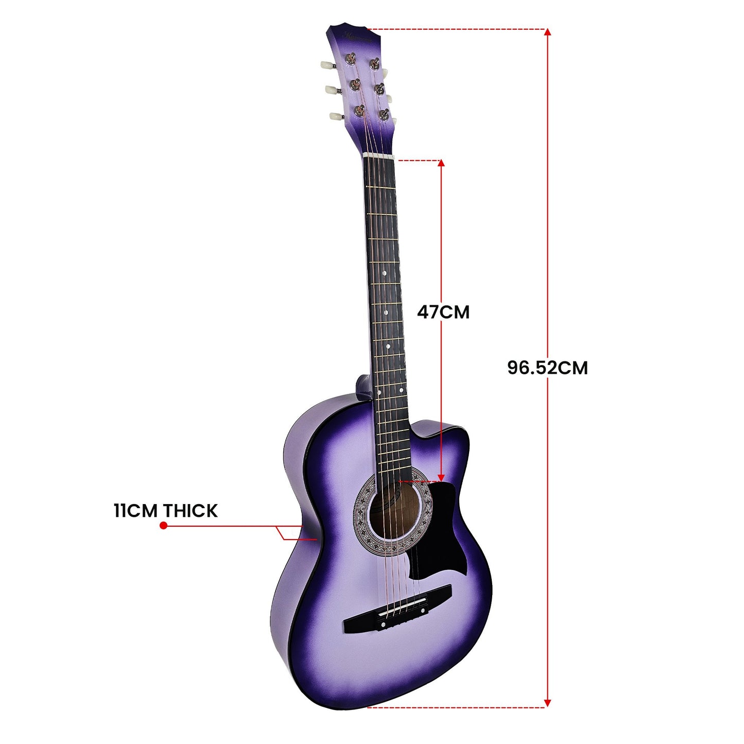 Karrera 38in Cutaway Acoustic Guitar with guitar bag - Purple Burst V240-CC38-SPU