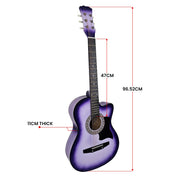 Karrera 38in Cutaway Acoustic Guitar with guitar bag - Purple Burst V240-CC38-SPU