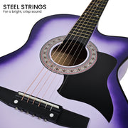 Karrera 38in Cutaway Acoustic Guitar with guitar bag - Purple Burst V240-CC38-SPU