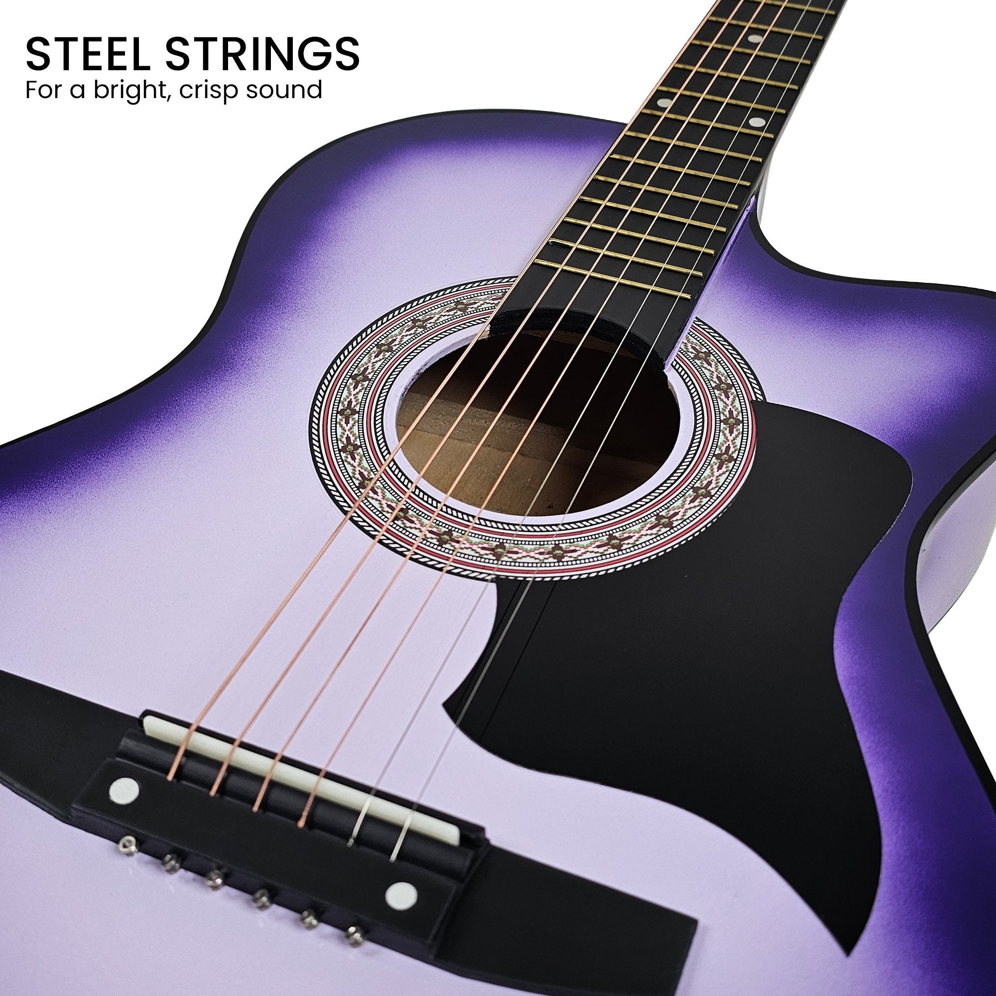 Karrera 38in Cutaway Acoustic Guitar with guitar bag - Purple Burst V240-CC38-SPU