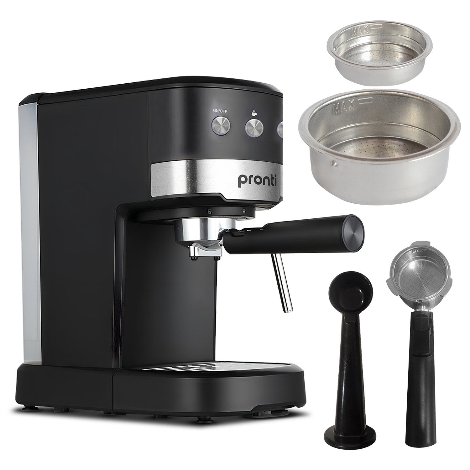 Pronti CM-850D Coffee Machine 20 Bar Espresso Maker with Milk Frother and 1.25L Tank V240-CFM-GTS-850D