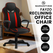 Sarantino Fayzo Racing Reclining Office Gaming Chair Black And Red Adjustable Computer Desk Seat With V240-CH-MLM-675-BKRD