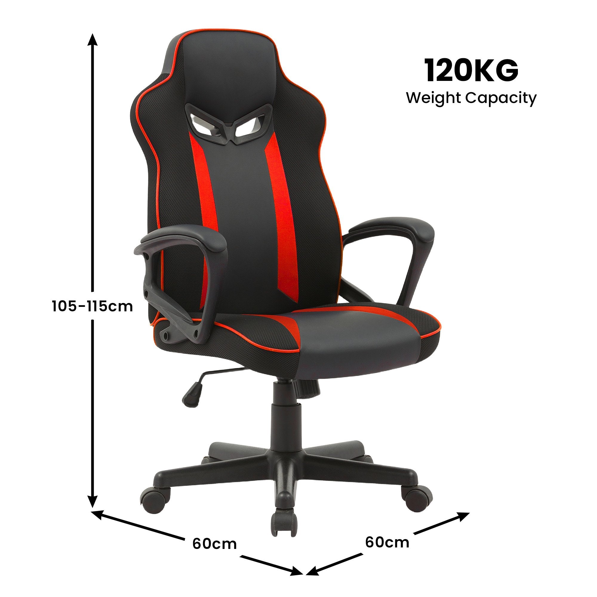 Sarantino Fayzo Racing Reclining Office Gaming Chair Black And Red Adjustable Computer Desk Seat With V240-CH-MLM-675-BKRD