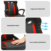 Sarantino Fayzo Racing Reclining Office Gaming Chair Black And Red Adjustable Computer Desk Seat With V240-CH-MLM-675-BKRD