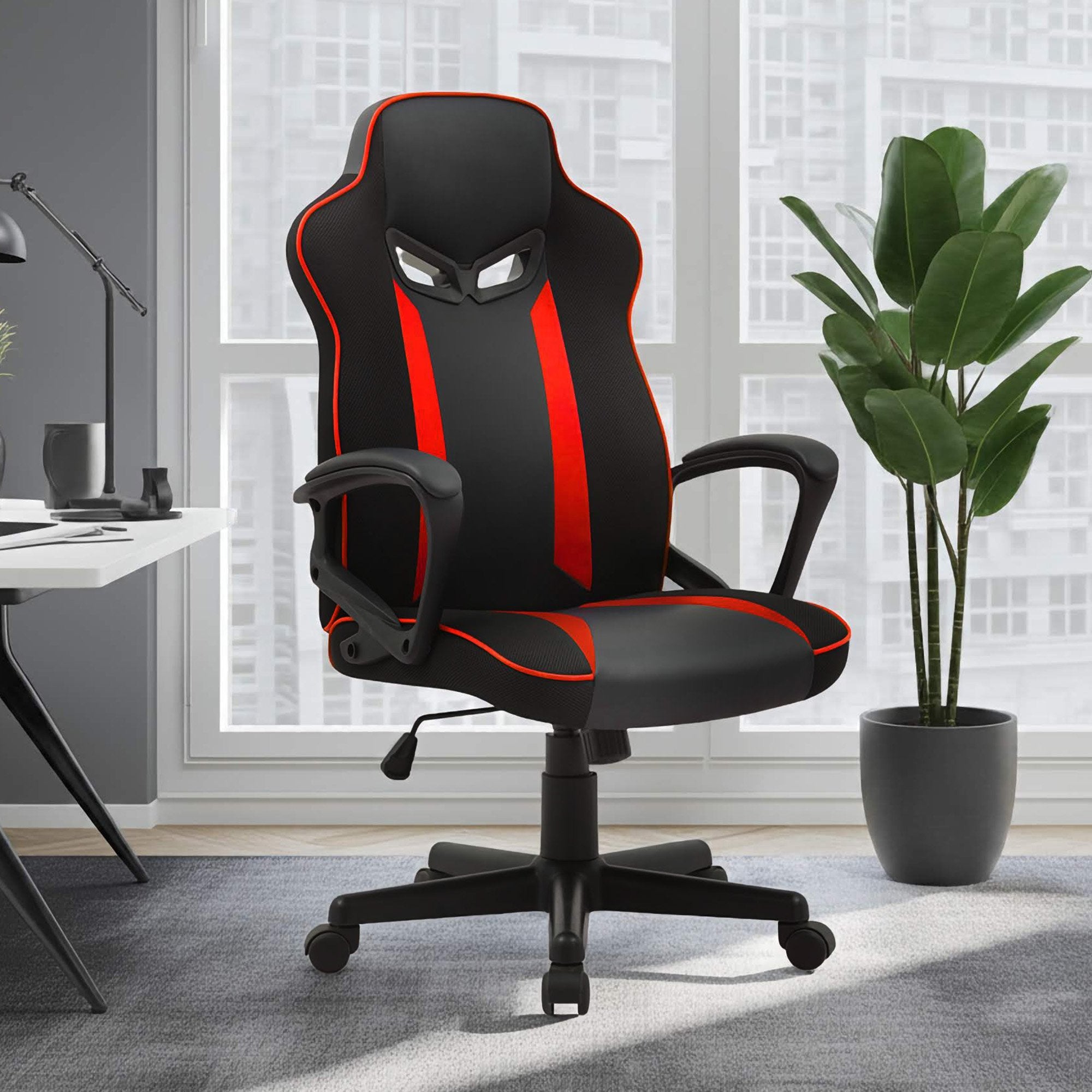 Sarantino Fayzo Racing Reclining Office Gaming Chair Black And Red Adjustable Computer Desk Seat With V240-CH-MLM-675-BKRD