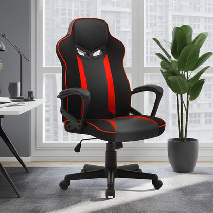 Sarantino Fayzo Racing Reclining Office Gaming Chair Black And Red Adjustable Computer Desk Seat With V240-CH-MLM-675-BKRD