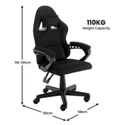 Sarantino Antre Kids Study Gaming Chair Black Adjustable Computer Desk Seat Racing Inspired-look With V240-CH-MLM-691-BK