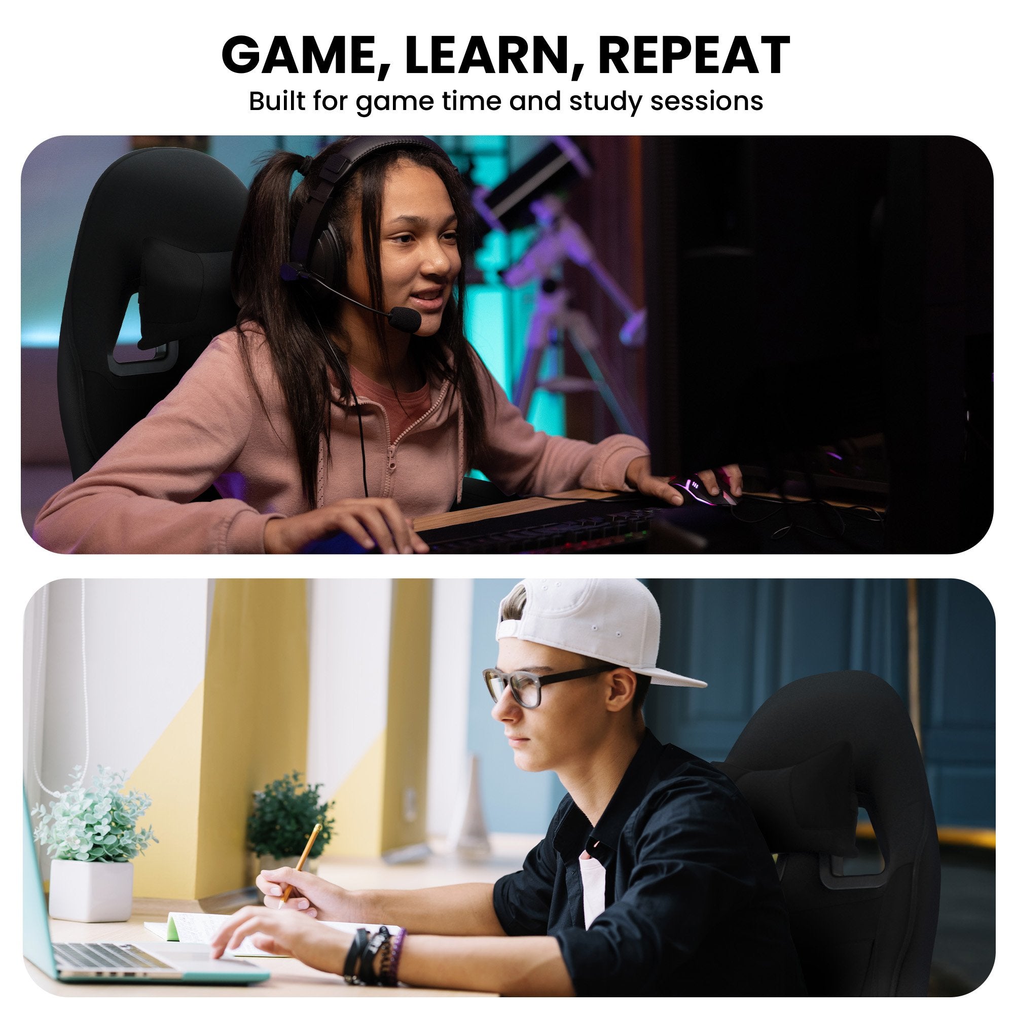 Sarantino Antre Kids Study Gaming Chair Black Adjustable Computer Desk Seat Racing Inspired-look With V240-CH-MLM-691-BK