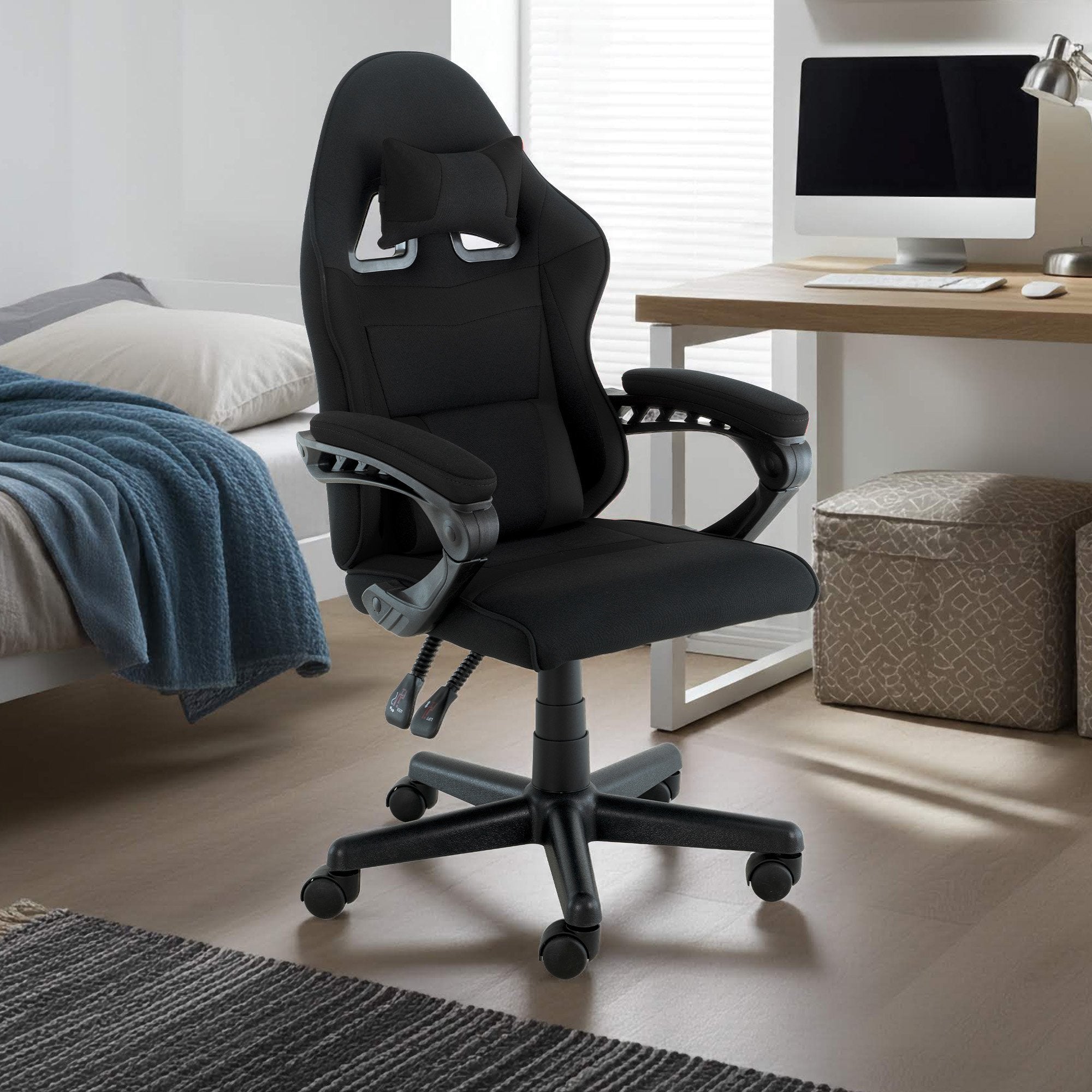 Sarantino Antre Kids Study Gaming Chair Black Adjustable Computer Desk Seat Racing Inspired-look With V240-CH-MLM-691-BK