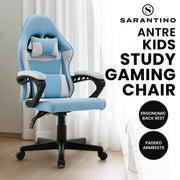 Sarantino Antre Kids Study Gaming Chair in Black and White Office Adjustable Height Chair V240-CH-MLM-691-BUWH