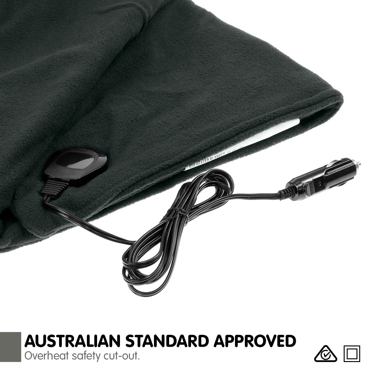 Laura Hill Heated Electric Car Blanket 150x110cm 12v - Black V240-CHB-110-BK