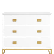 Sarantino Amara Chest of Drawers Tallboy Dresser in White/Gold V240-CHE-90L-05-WHG