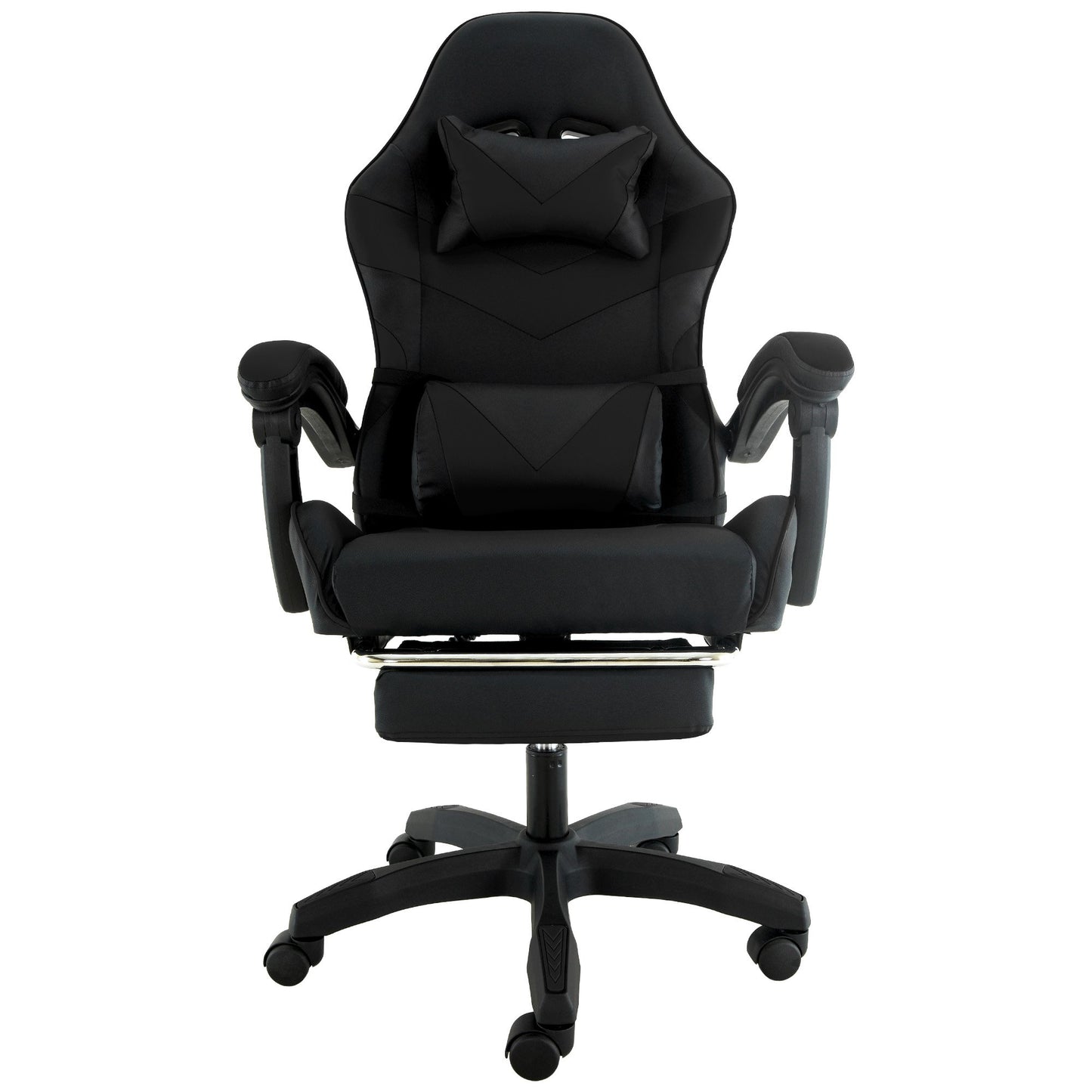 Sarantino Cueva Reclining High Back Office Gaming Chair Black Retractable Footrest Computer Seat V240-CHR-ASA-CUE-BK
