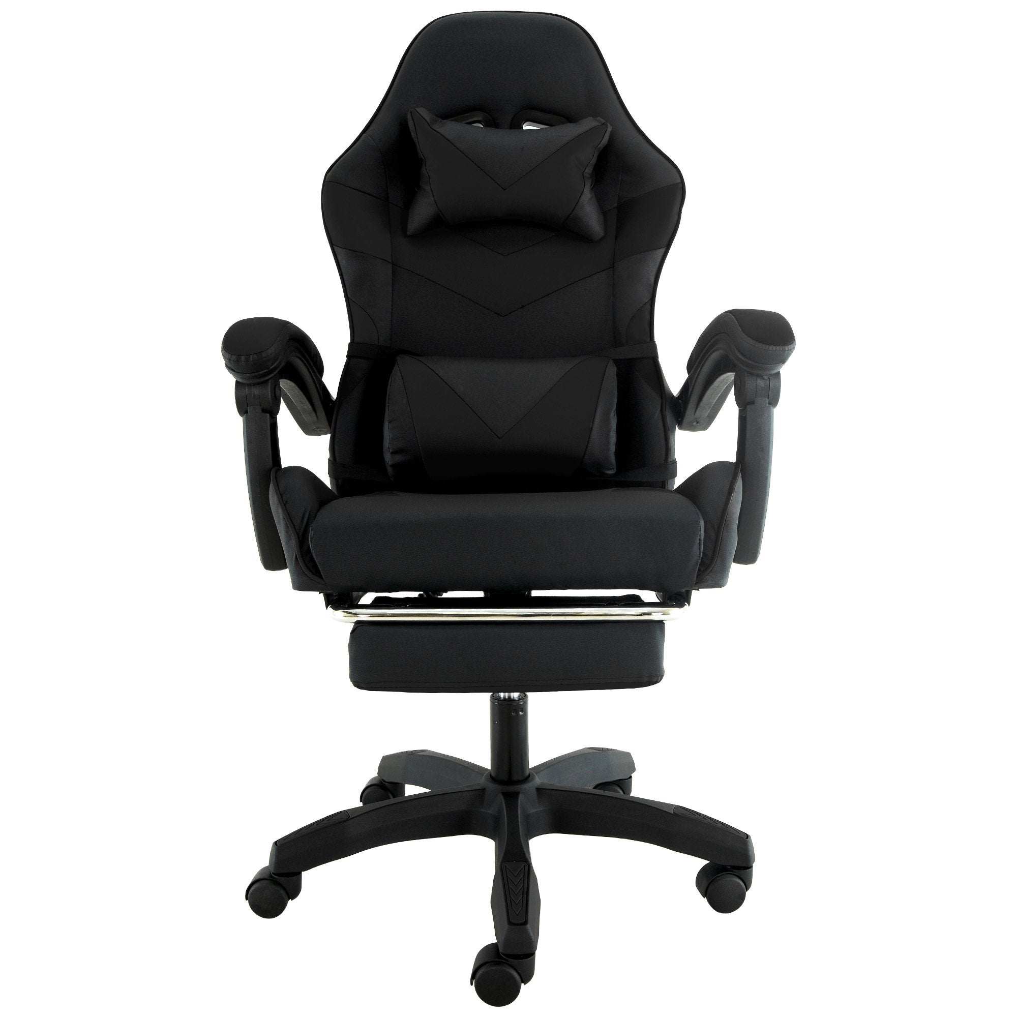 Sarantino Cueva Reclining High Back Office Gaming Chair Black Retractable Footrest Computer Seat V240-CHR-ASA-CUE-BK