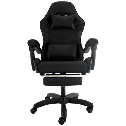 Sarantino Cueva Reclining High Back Office Gaming Chair Black Retractable Footrest Computer Seat V240-CHR-ASA-CUE-BK