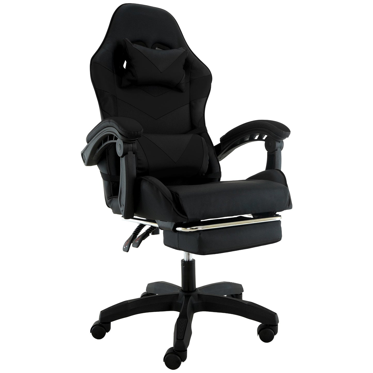 Sarantino Cueva Reclining High Back Office Gaming Chair Black Retractable Footrest Computer Seat V240-CHR-ASA-CUE-BK