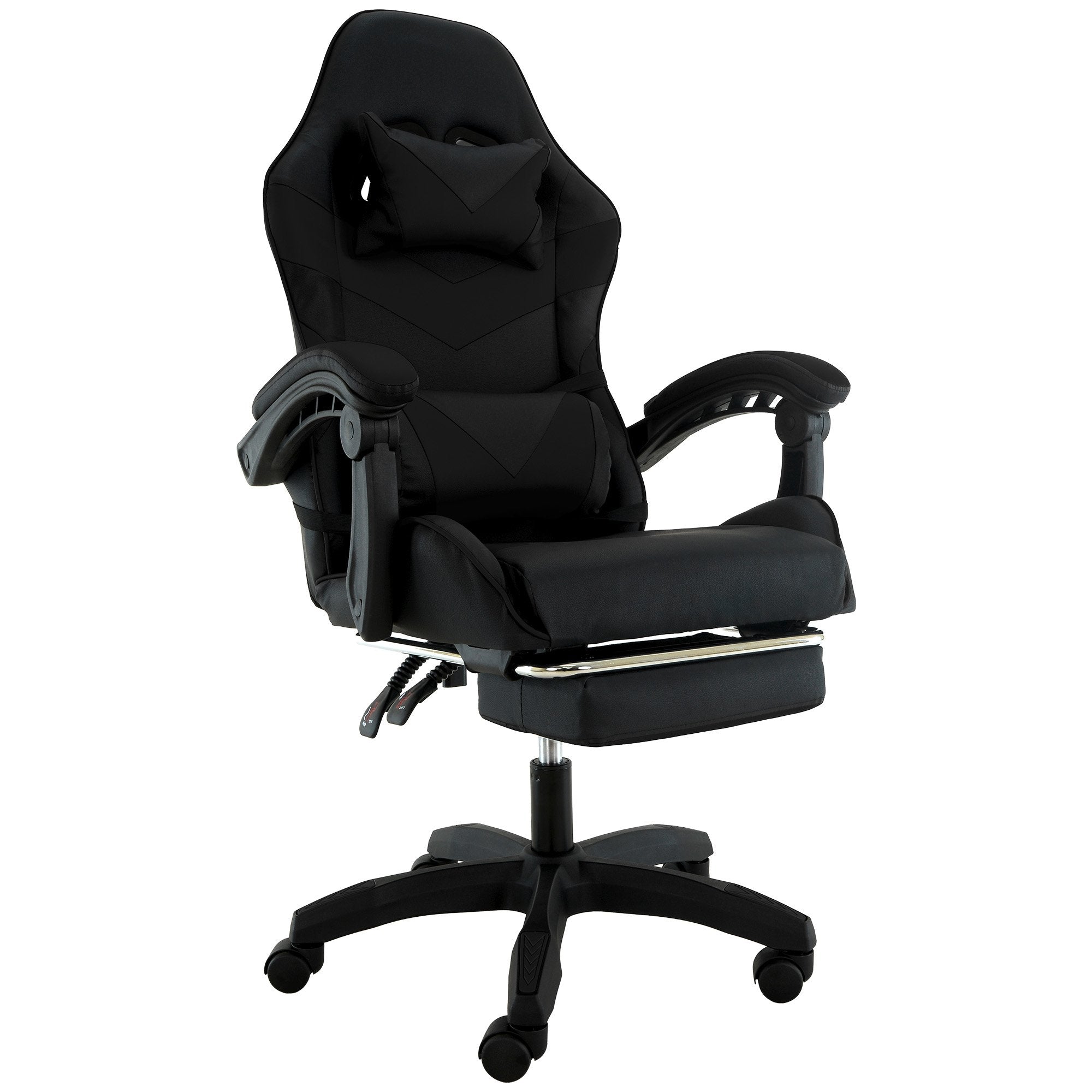 Sarantino Cueva Reclining High Back Office Gaming Chair Black Retractable Footrest Computer Seat V240-CHR-ASA-CUE-BK