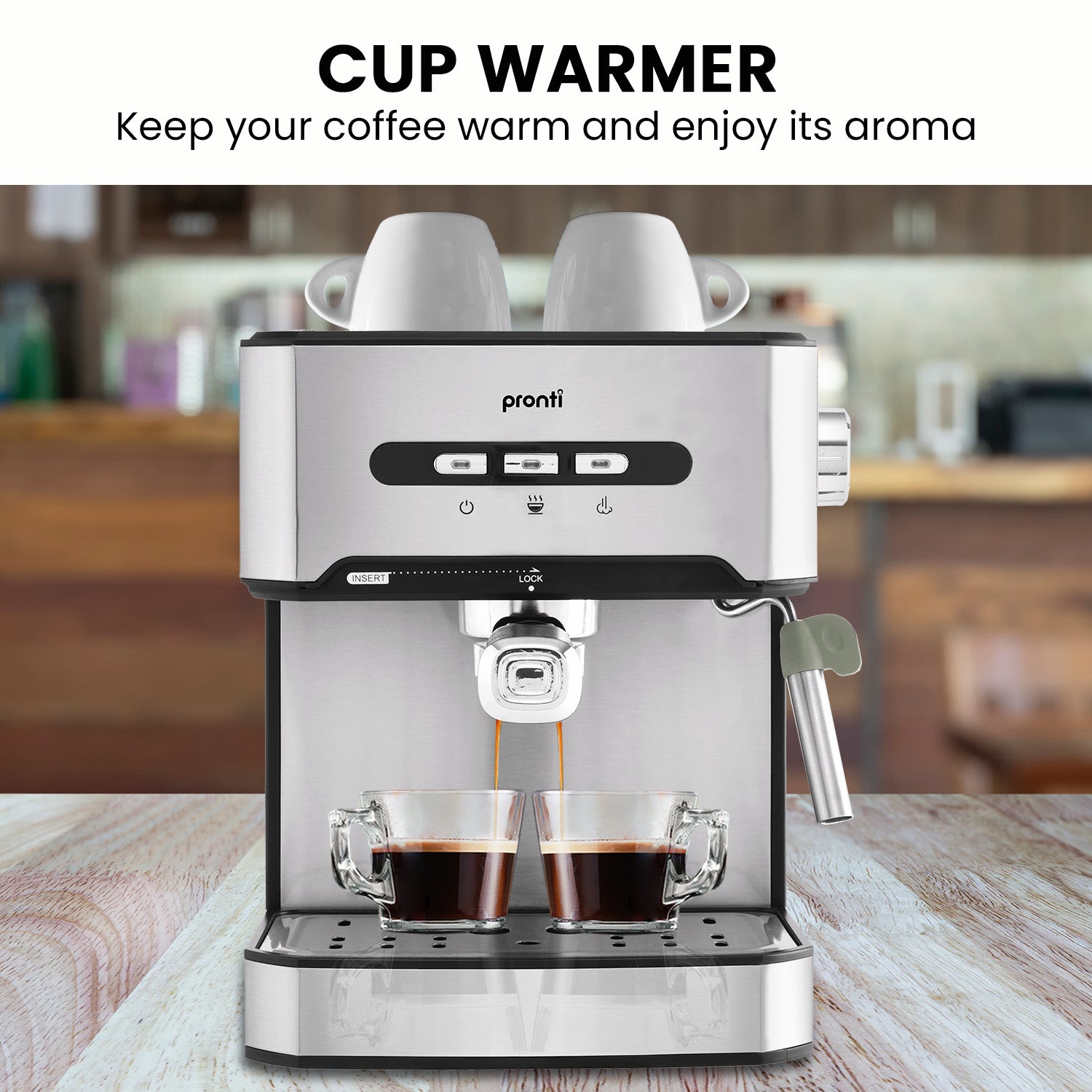 Pronti Toaster, Kettle & Coffee Machine Breakfast Set - Black V240-CM-KL-TS-COM-BK