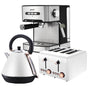 Pronti Toaster, Kettle & Coffee Machine Breakfast Set - White V240-CM-KL-TS-COM-WH