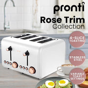 Pronti Toaster, Kettle & Coffee Machine Breakfast Set - White V240-CM-KL-TS-COM-WH