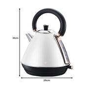 Pronti Toaster, Kettle & Coffee Machine Breakfast Set - White V240-CM-KL-TS-COM-WH