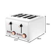 Pronti Toaster, Kettle & Coffee Machine Breakfast Set - White V240-CM-KL-TS-COM-WH
