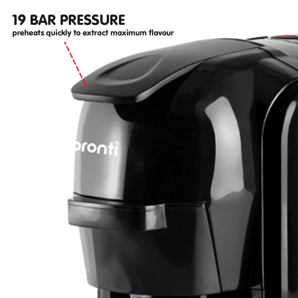 Pronti HomeMaid 3-in-1 Coffee Machine Multi-Capsule Pods and Ground Coffee Nespresso & Caffitaly Compatible V240-CM511HM