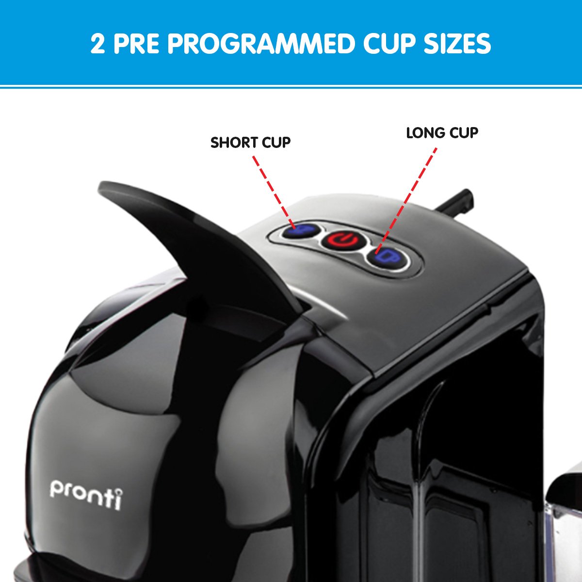 Pronti HomeMaid 3-in-1 Coffee Machine Multi-Capsule Pods and Ground Coffee Nespresso & Caffitaly Compatible V240-CM511HM