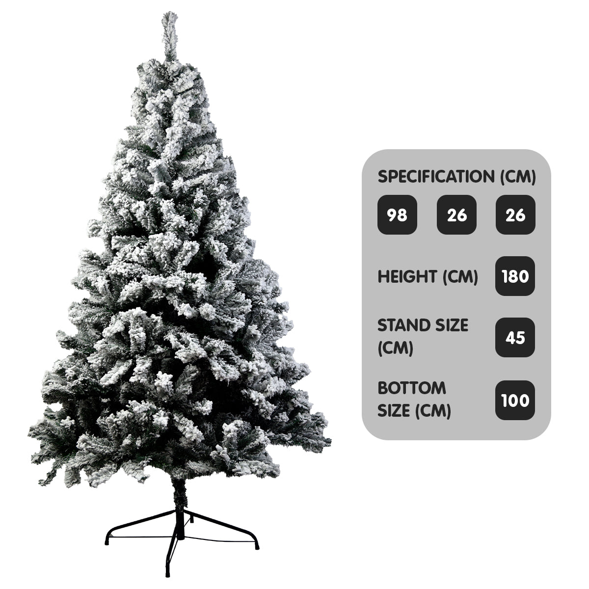 Christabelle Snow-Tipped Artificial Christmas Tree 1.8m - 850 Tips V240-CMT-BXS-211-SN