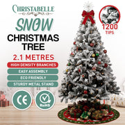Christabelle Snow-Tipped Artificial Christmas Tree 2.1m 1200 Tips V240-CMT-BXS-212-SN