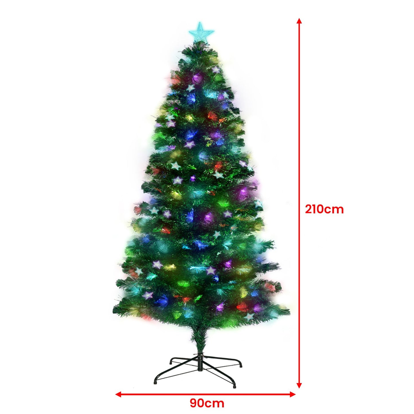 Christabelle 2.1m Enchanted Pre Lit Fibre Optic Christmas Tree Xmas Decor V240-CMT-JFA-210-OPF