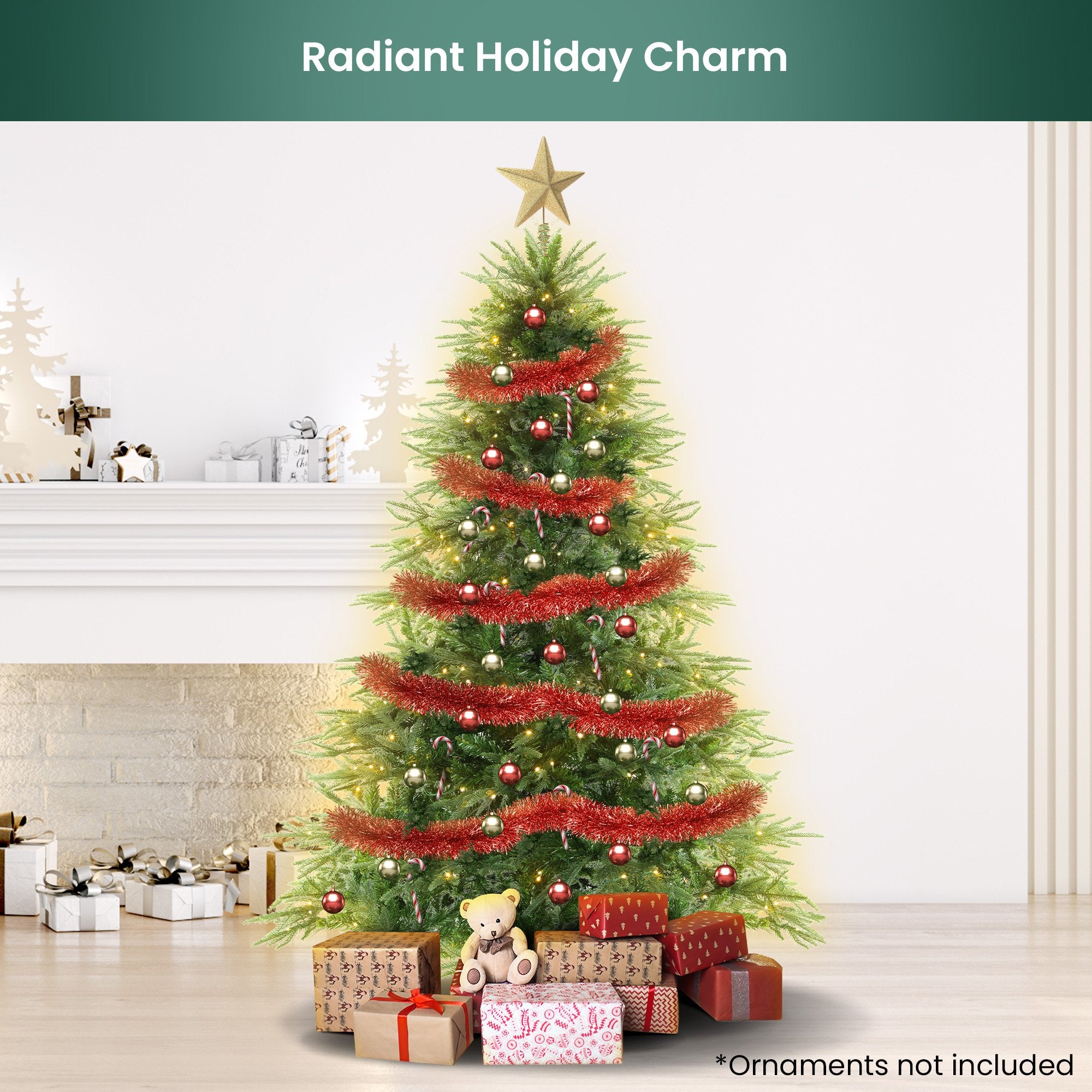 Christabelle 1.2m Prelit Everglow Fir Christmas Tree with 150 LED Lights V240-CMT-LED-H03-4FT