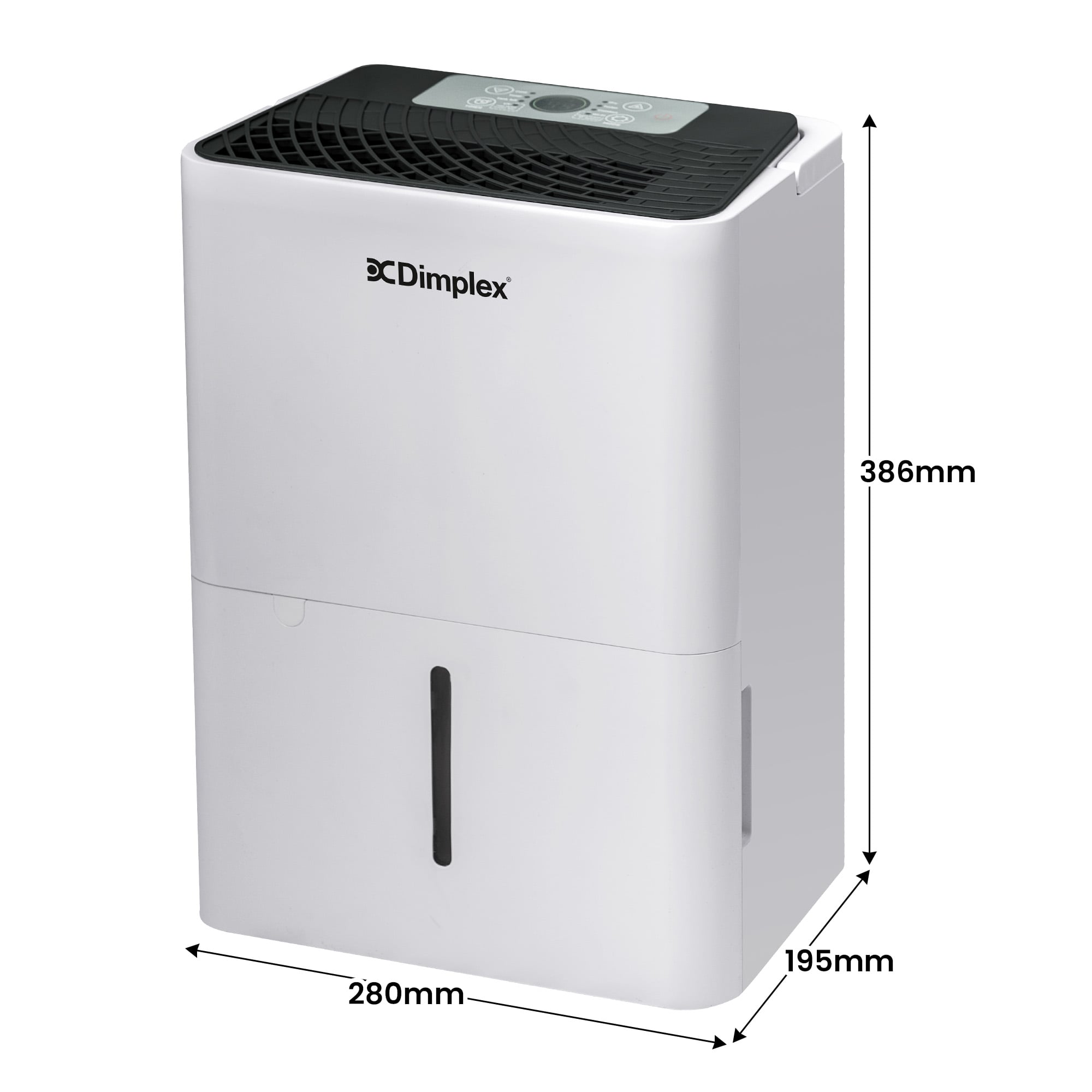 Dimplex Portable 12L Dehumidifier in Black and White V240-DC12DE