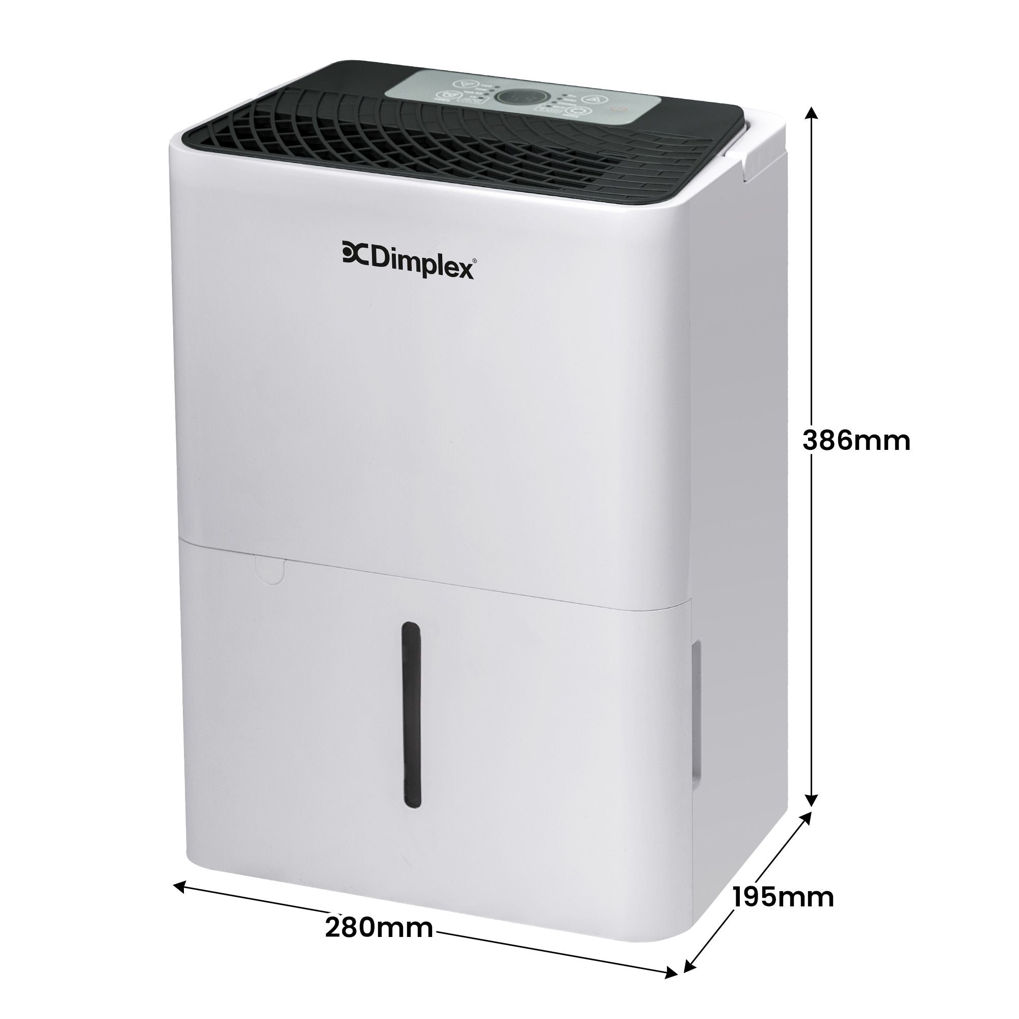 Dimplex Portable 12L Dehumidifier with Air Purifier in Black and White V240-DC12DEPUR