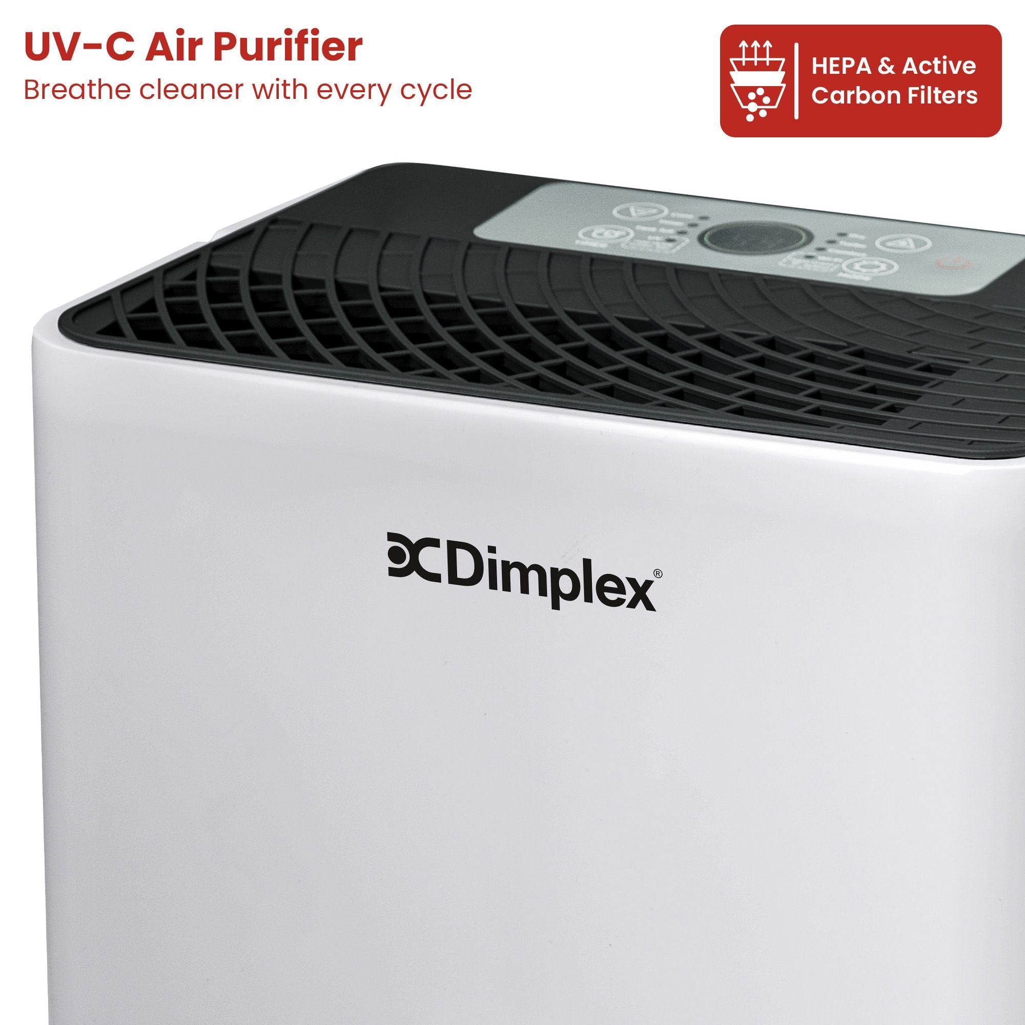 Dimplex Portable 12L Dehumidifier with Air Purifier in Black and White V240-DC12DEPUR