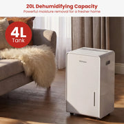 Dimplex 20L Portable Dehumidifier w/ Preset Modes Fan Speeds 4L Water Tank Timer V240-DC20DEHUM