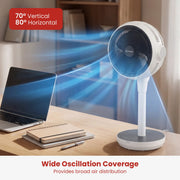 Dimplex Heat and Cool Air Circulator Pedestal Fan with LED Display and Timer V240-DCACP30HC