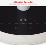 Dimplex Heat and Cool Air Circulator Pedestal Fan with LED Display and Timer V240-DCACP30HC