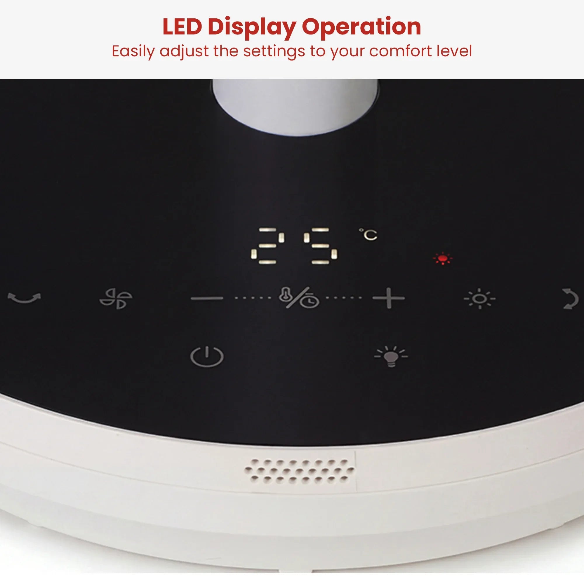 Dimplex Heat and Cool Air Circulator Pedestal Fan with LED Display and Timer V240-DCACP30HC