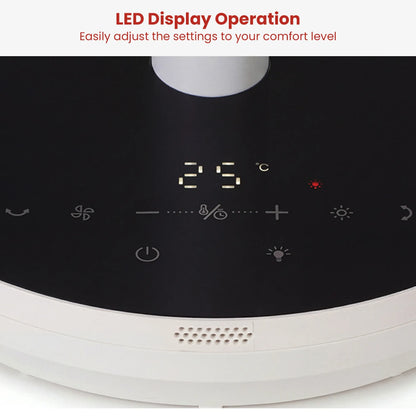 Dimplex Heat and Cool Air Circulator Pedestal Fan with LED Display and Timer V240-DCACP30HC