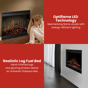 Dimplex Optiflame Electric Firebox Heater - 26-inches V240-DF2608-LED