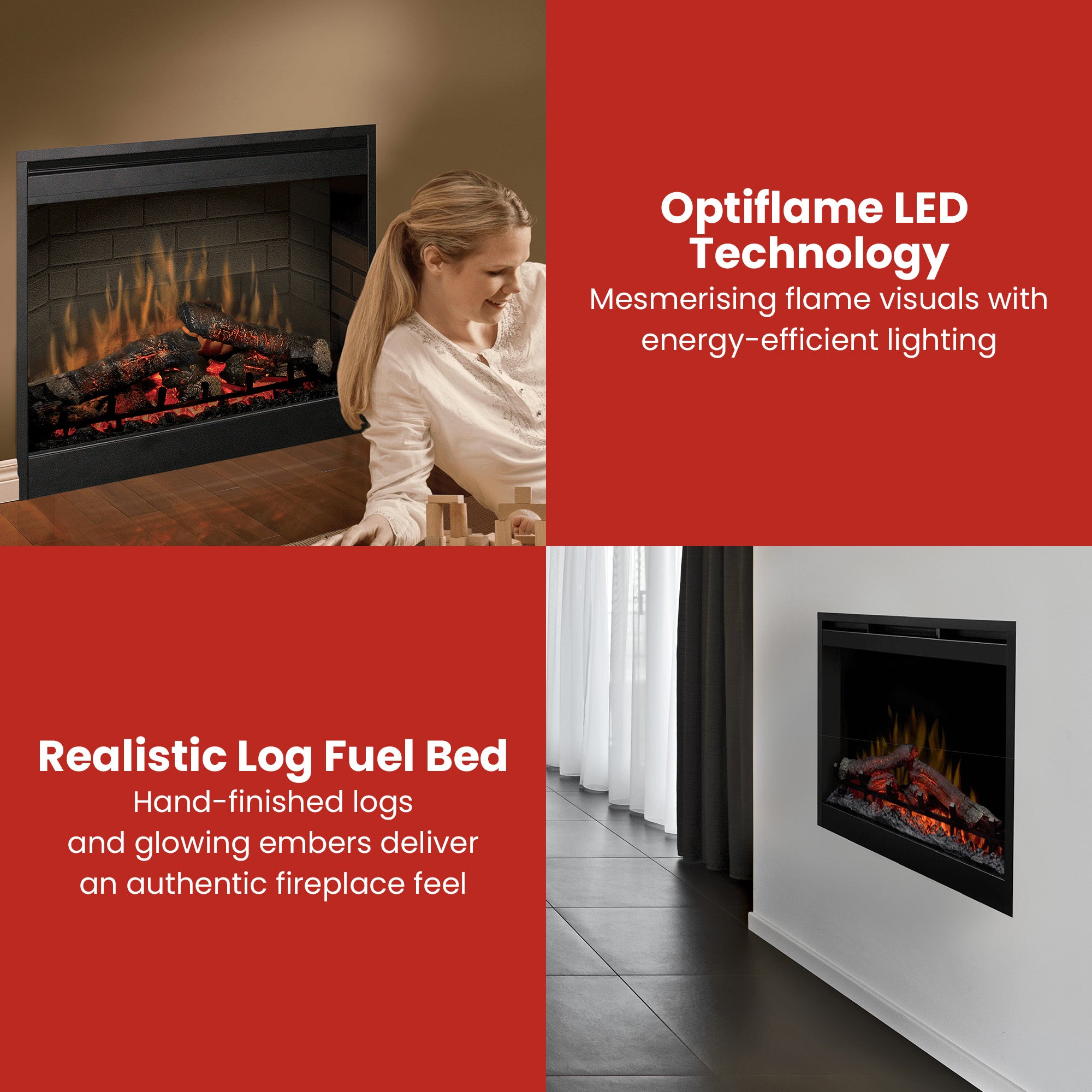 Dimplex Optiflame Electric Firebox Heater - 26-inches V240-DF2608-LED
