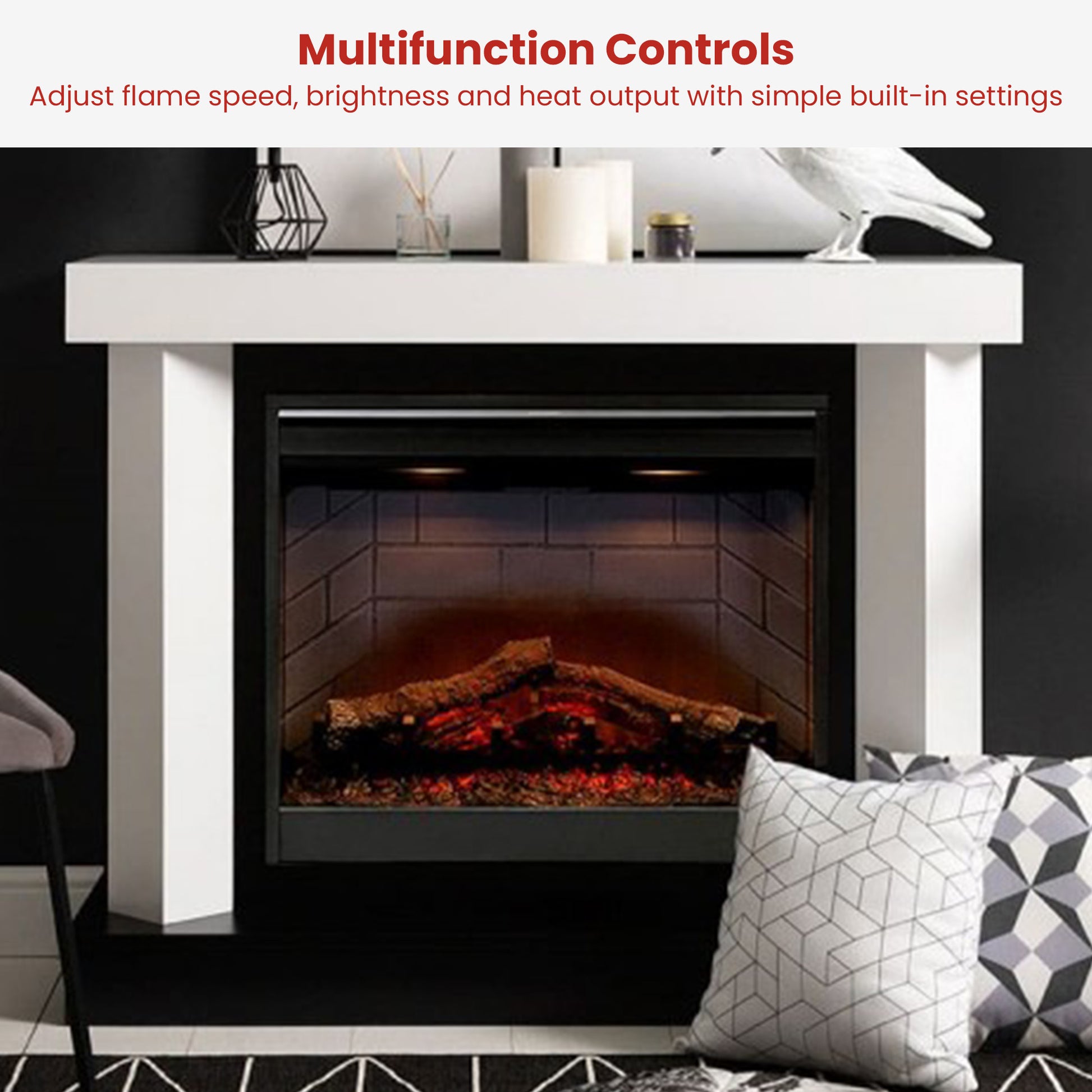 Dimplex Optiflame Electric Firebox Heater - 26-inches V240-DF2608-LED