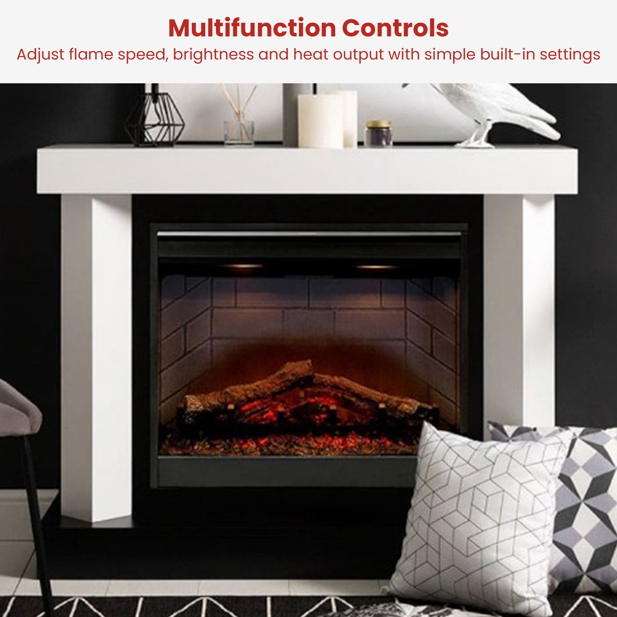 Dimplex Optiflame Electric Firebox Heater - 26-inches V240-DF2608-LED