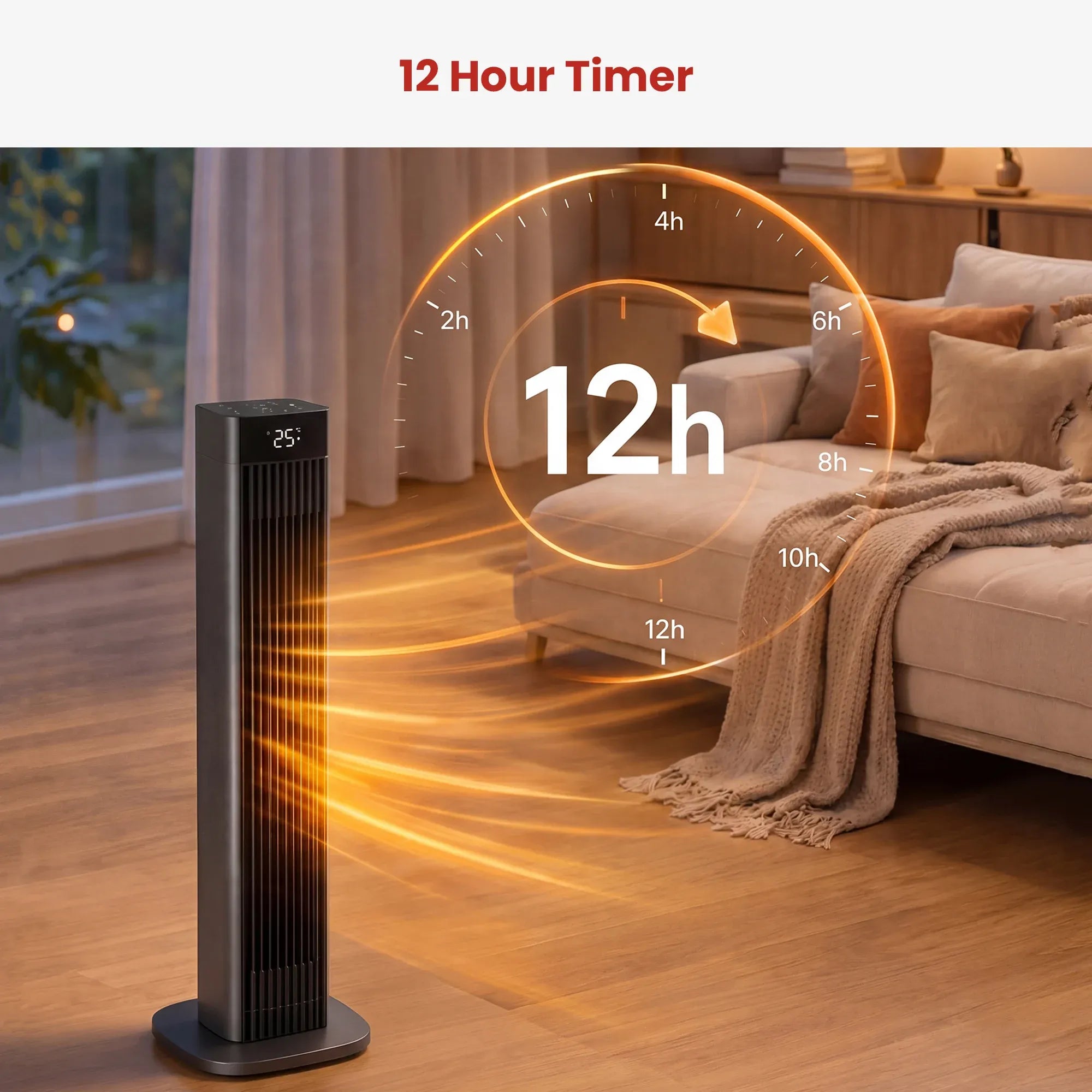 Dimplex 2.2kW DC Digital Ceramic Oscillating Electric Heater with Timer V240-DHCHA22R