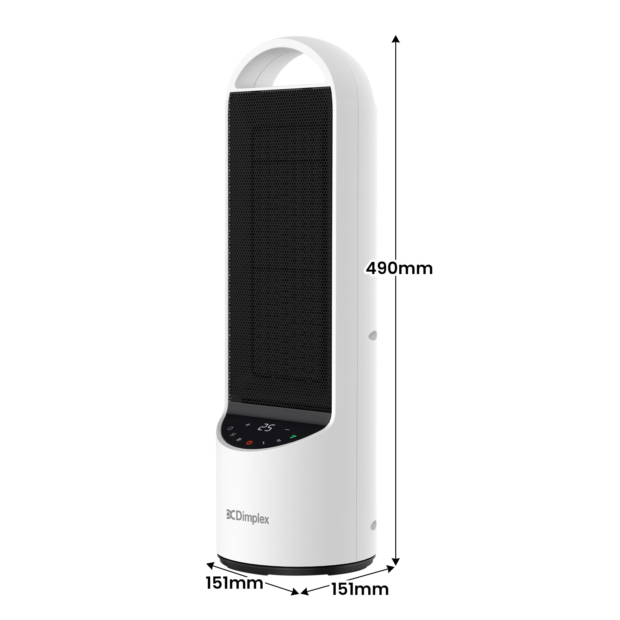 Dimplex 2kW Personal DC Digital Ceramic Heater in Black and White V240-DHCHR20D
